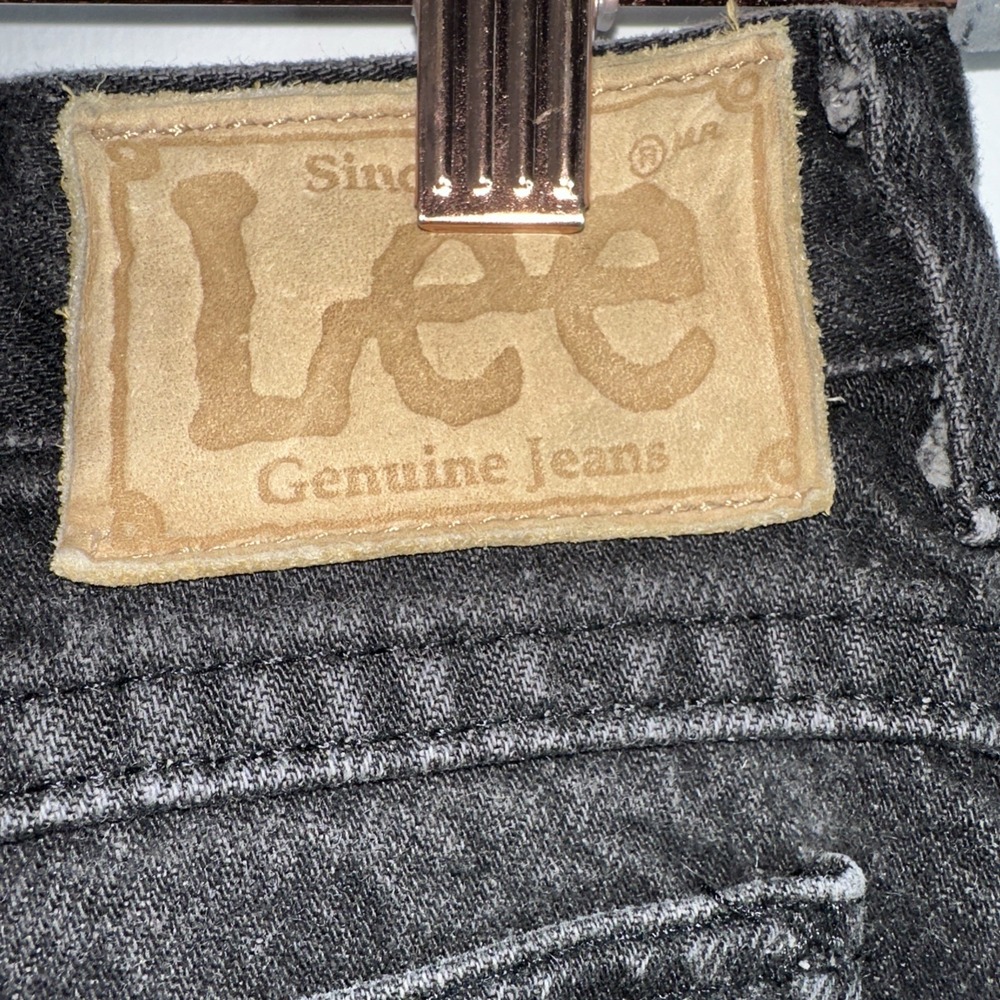 Vintage 90s Women Lee Jeans Size 6 /28High Rise  Faded Black Denim Jeans - Picture 3 of 7